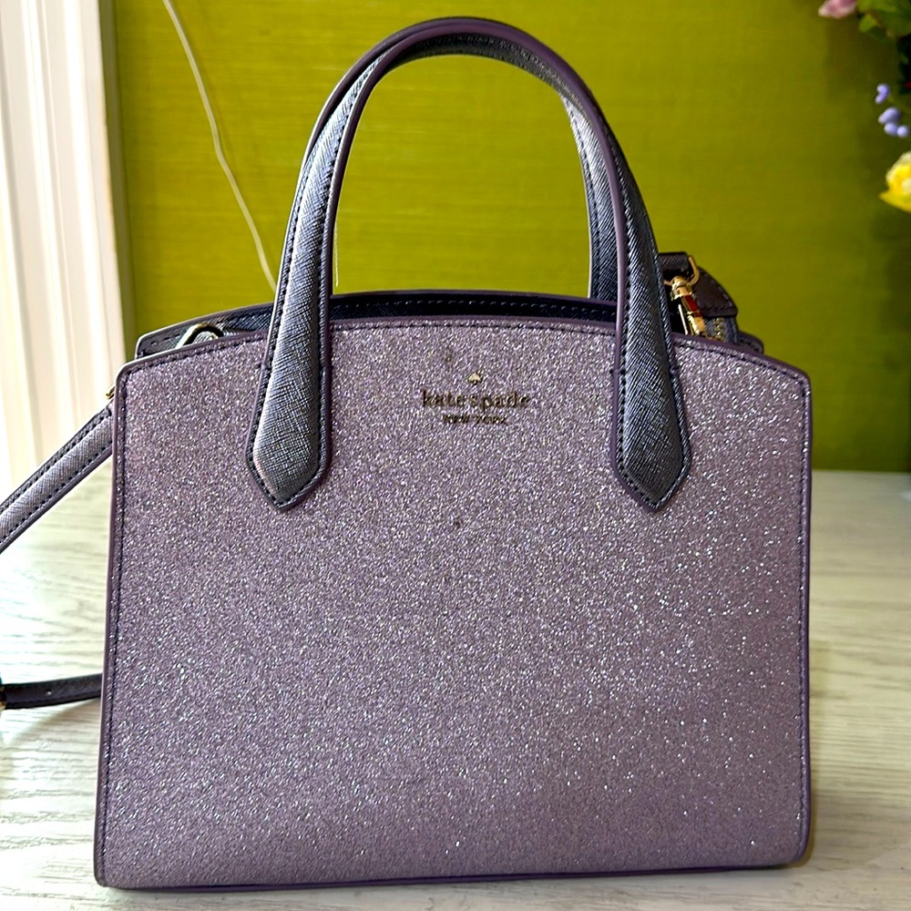 Kate Spade Lilac Tinsel Purse Handbag Sparkle Purple EUC